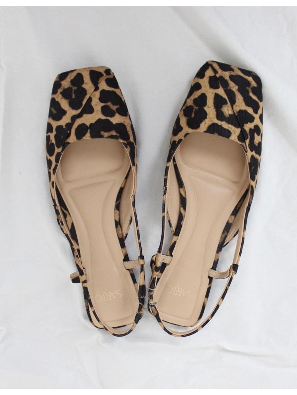Franco Sarto A Telica Leopard print Slingback Flats Square Toe. Size 5